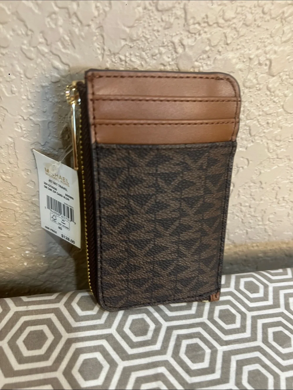 Michael Kors Brown SM CNR ZIP card holder